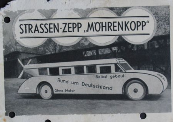 Street-Zeppelin "Moehrenkopp" 1930 postcard (9513)